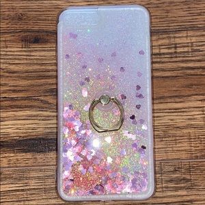 5/$15phone 7 plus/8 plus pink case with ring
